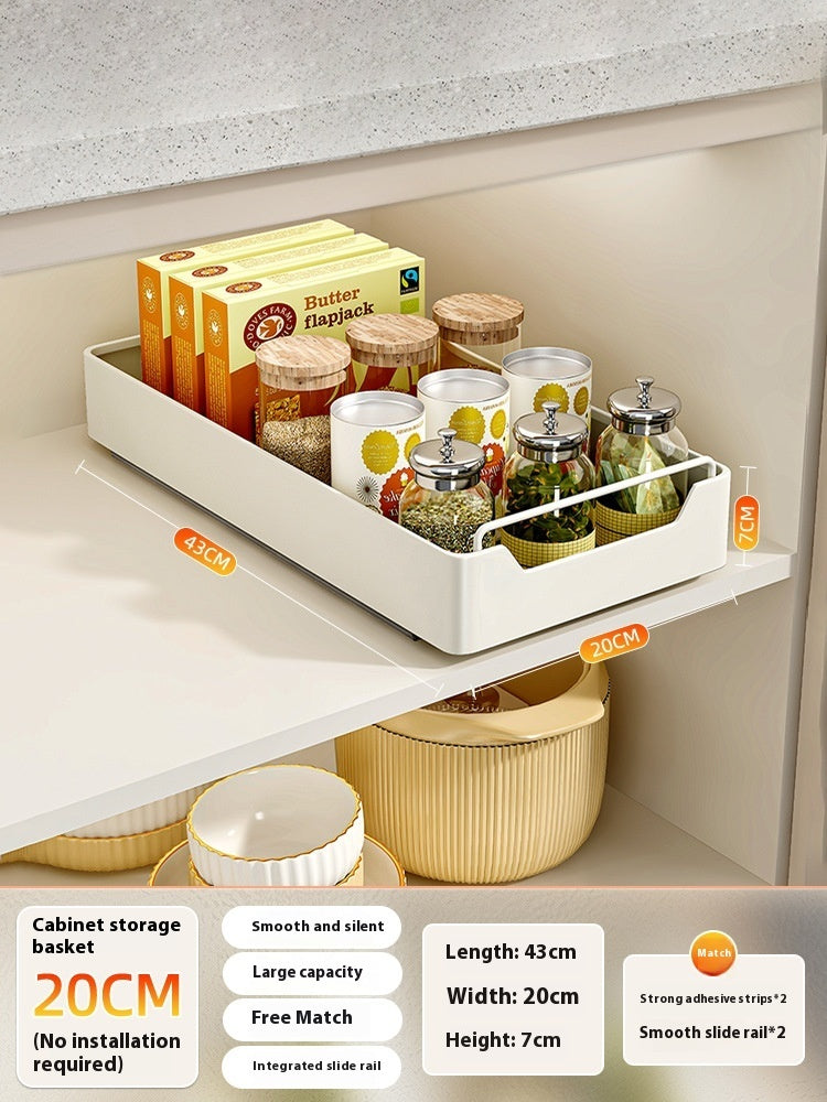 Pull-out Cookware Storage Rack Tableware Finishing Box