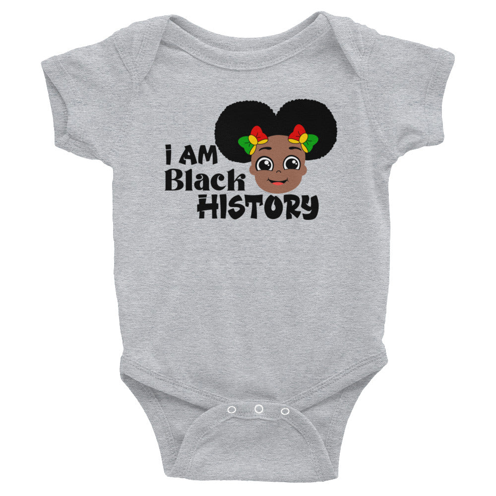 Infant Bodysuit - I Am Black History (Girl with Afro Puffs)