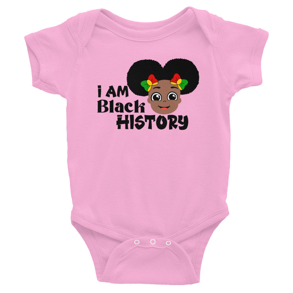 Infant Bodysuit - I Am Black History (Girl with Afro Puffs)