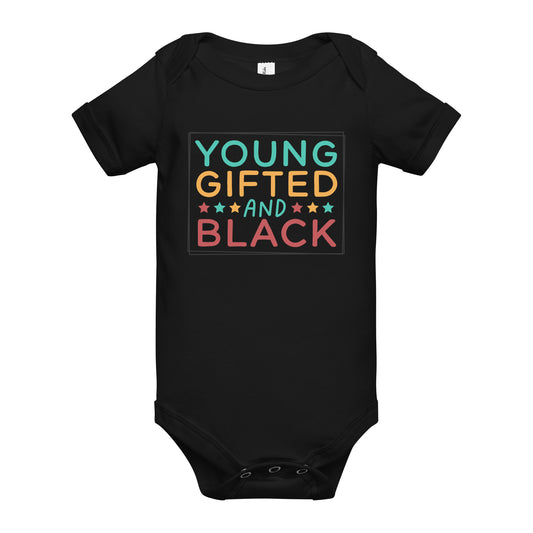 Baby short sleeve one piece - Juneteenth Young Gifted and Black