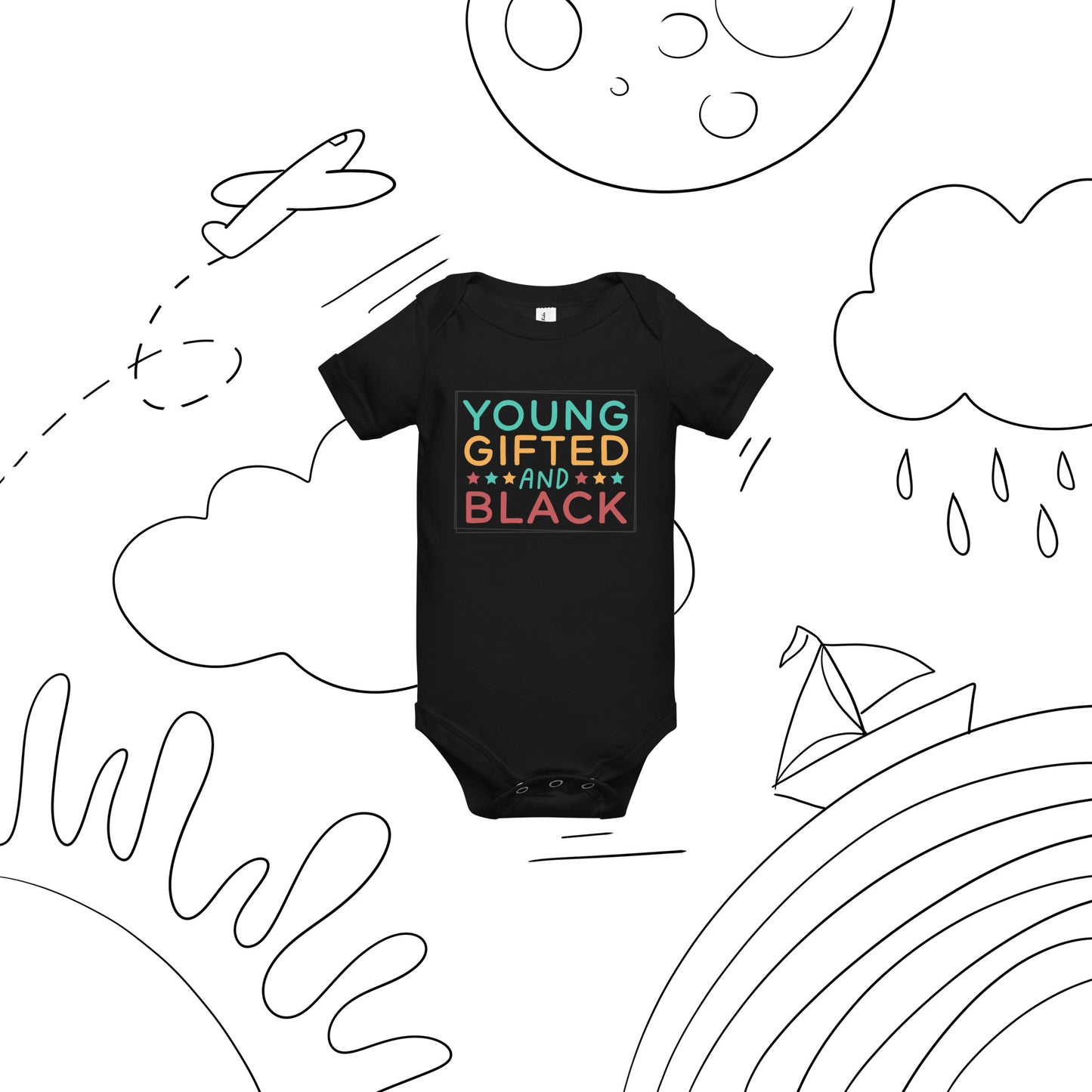 Baby short sleeve one piece - Juneteenth Young Gifted and Black