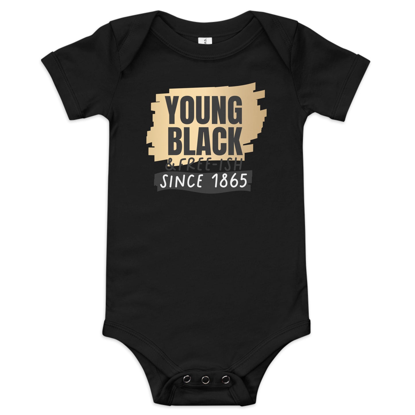 Baby short sleeve one piece -  Juneteenth Young Black Freeish Since 1865