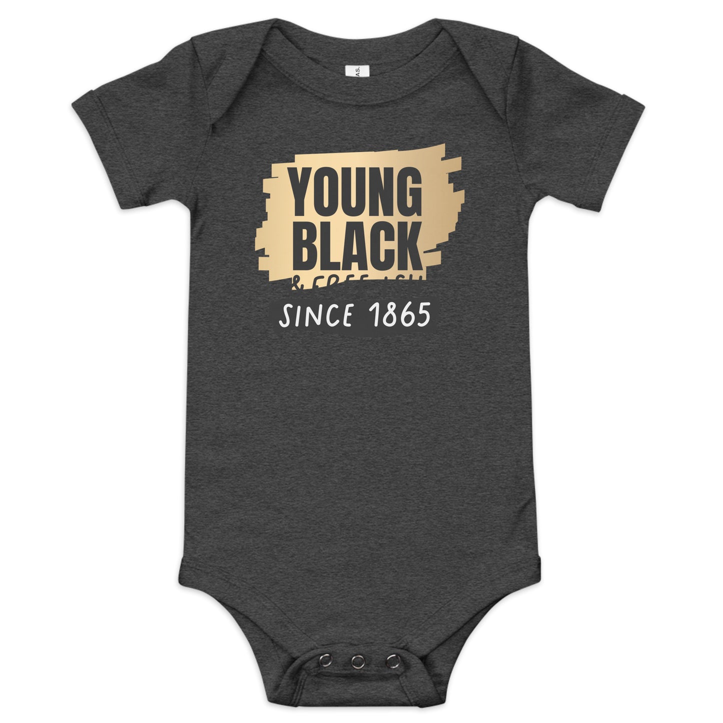 Baby short sleeve one piece -  Juneteenth Young Black Freeish Since 1865