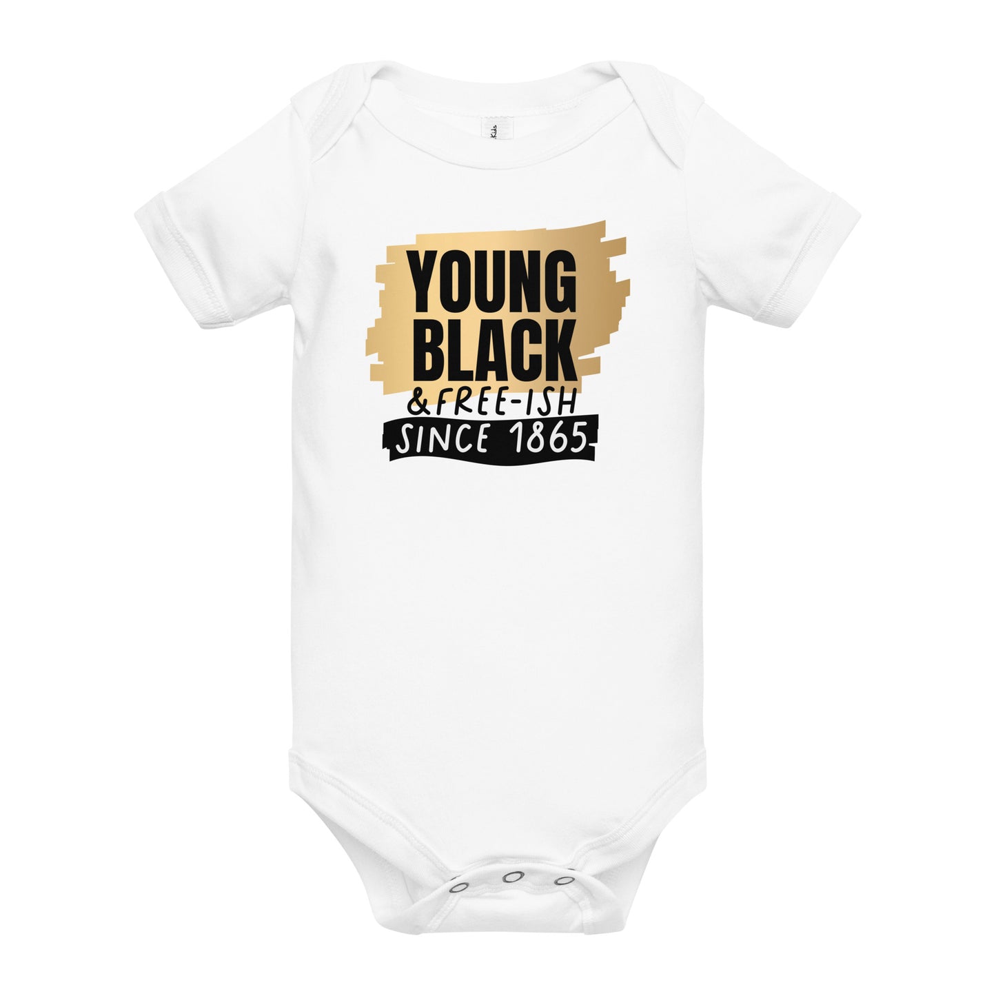 Baby short sleeve one piece -  Juneteenth Young Black Freeish Since 1865