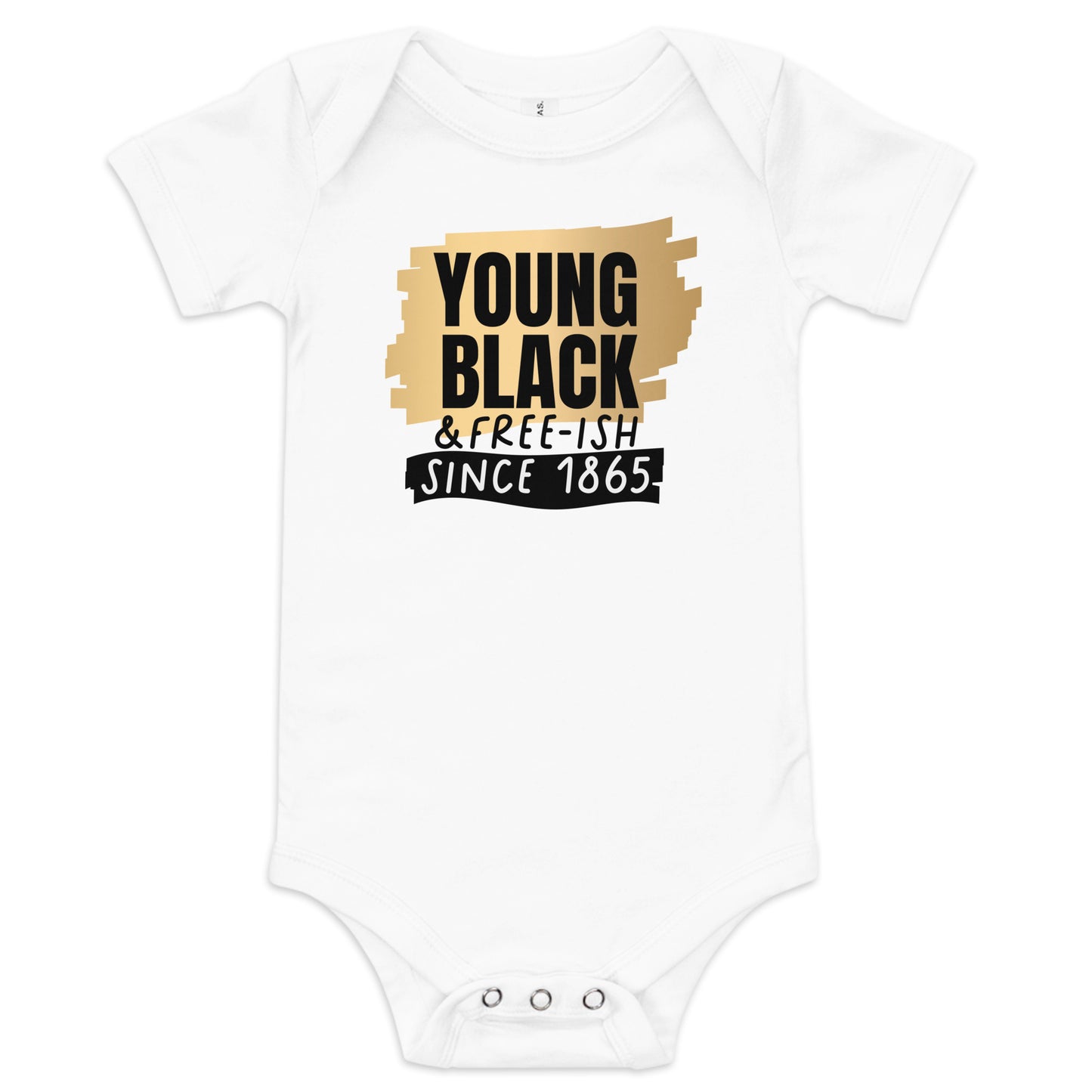 Baby short sleeve one piece -  Juneteenth Young Black Freeish Since 1865