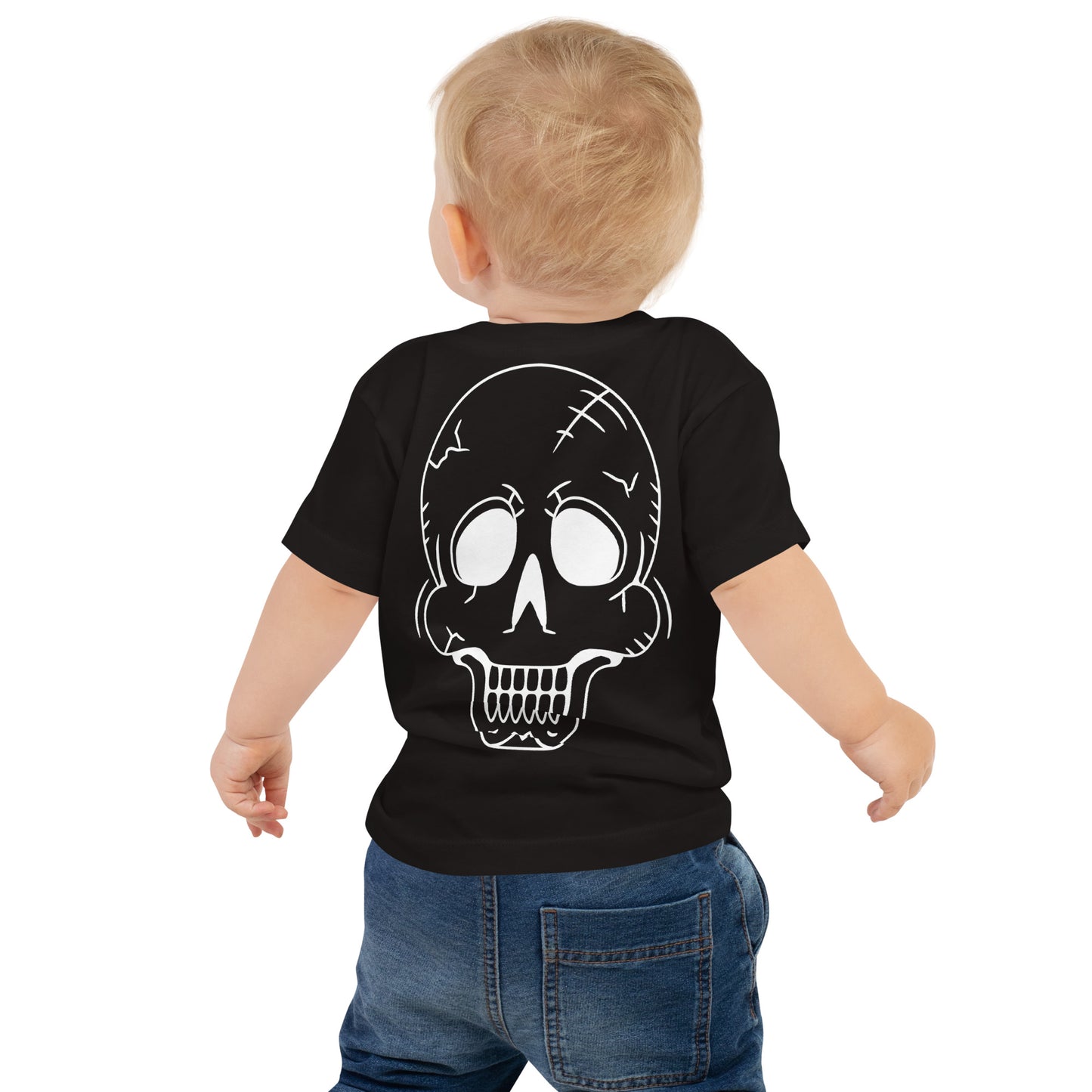 Baby Jersey Short Sleeve Tee - Halloween Skeleton Black T-Shirt