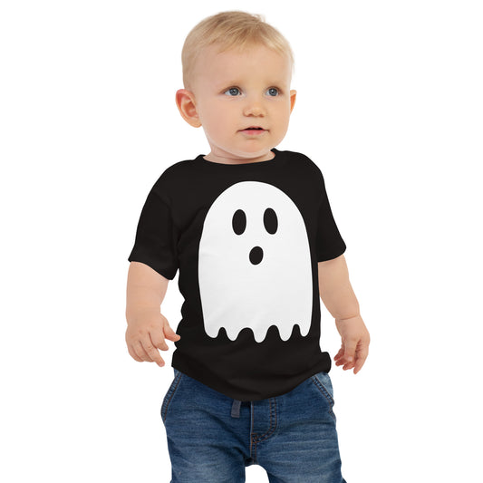 Baby Jersey Short Sleeve Tee - Halloween Ghost Black T-Shirt