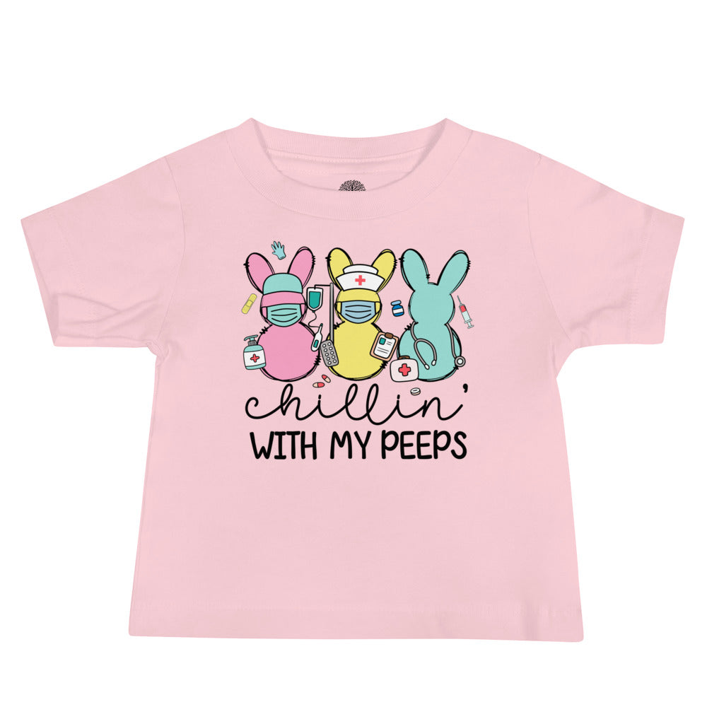 Baby Jersey Short Sleeve Tee - Chillin' With My Peeps