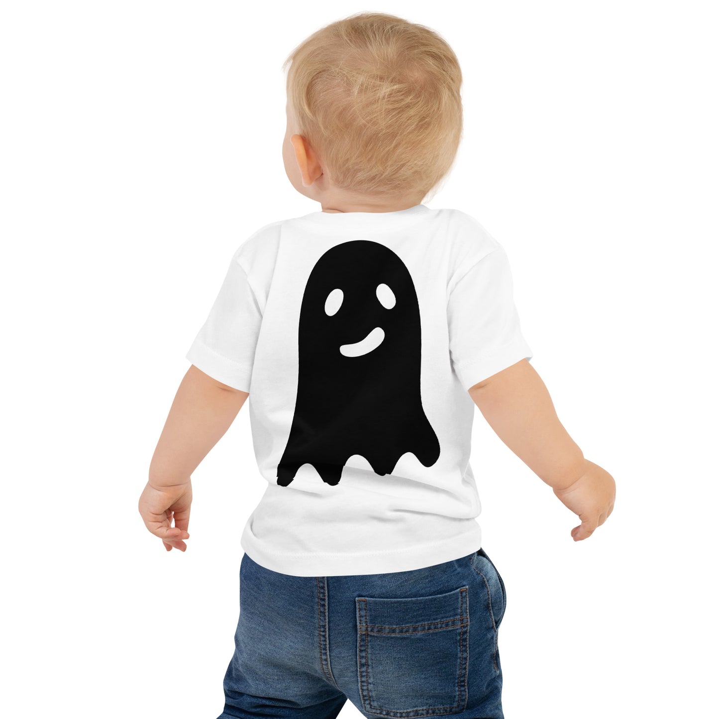 Baby Jersey Short Sleeve Tee - Halloween Ghost White T-Shirt