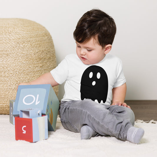 Baby Jersey Short Sleeve Tee - Halloween Ghost White T-Shirt