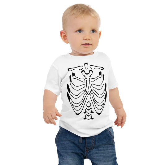 Baby Jersey Short Sleeve Tee - Halloween Skeleton White T-Shirt