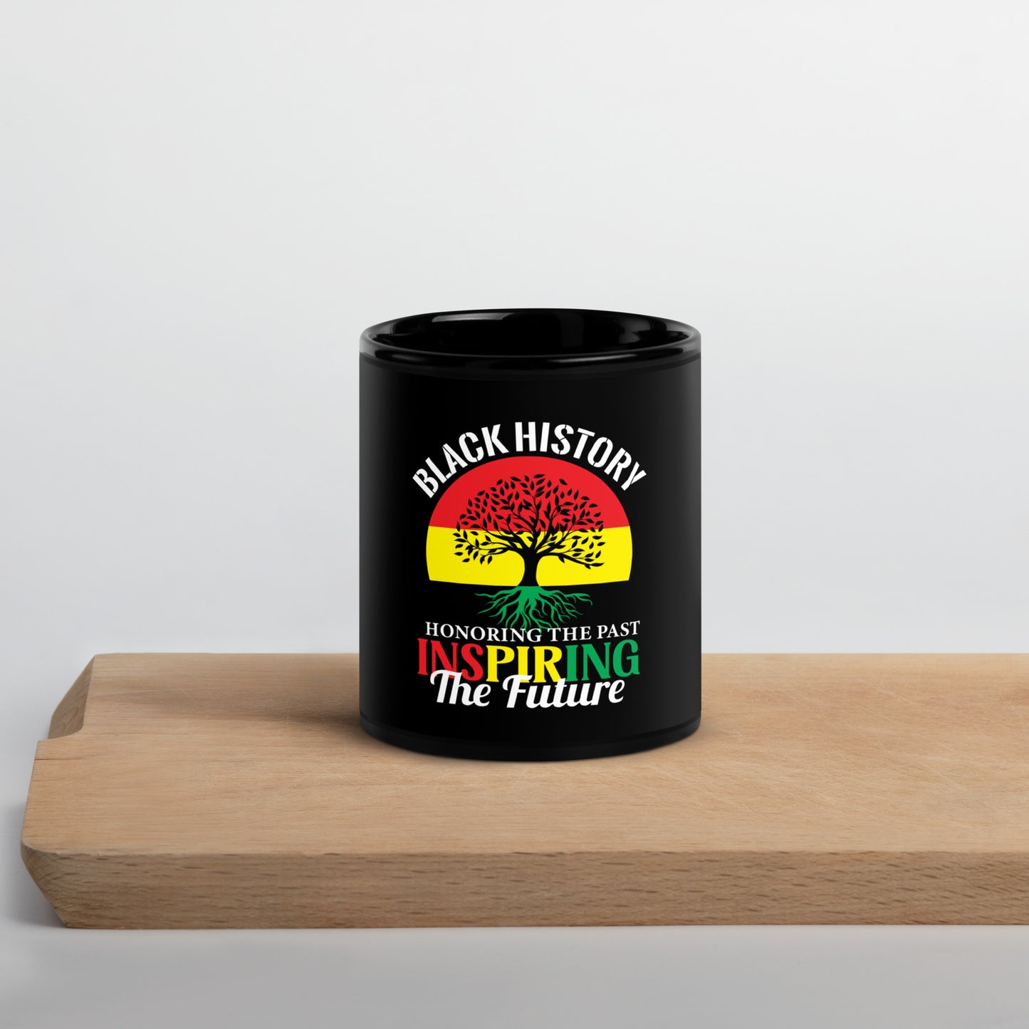 Black Glossy Mug - Black History Remembering the Past Inspiring the Future