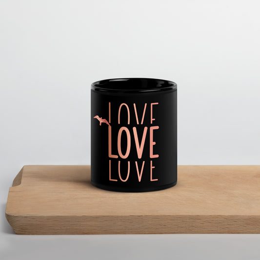 Black Glossy Mug - LOVE