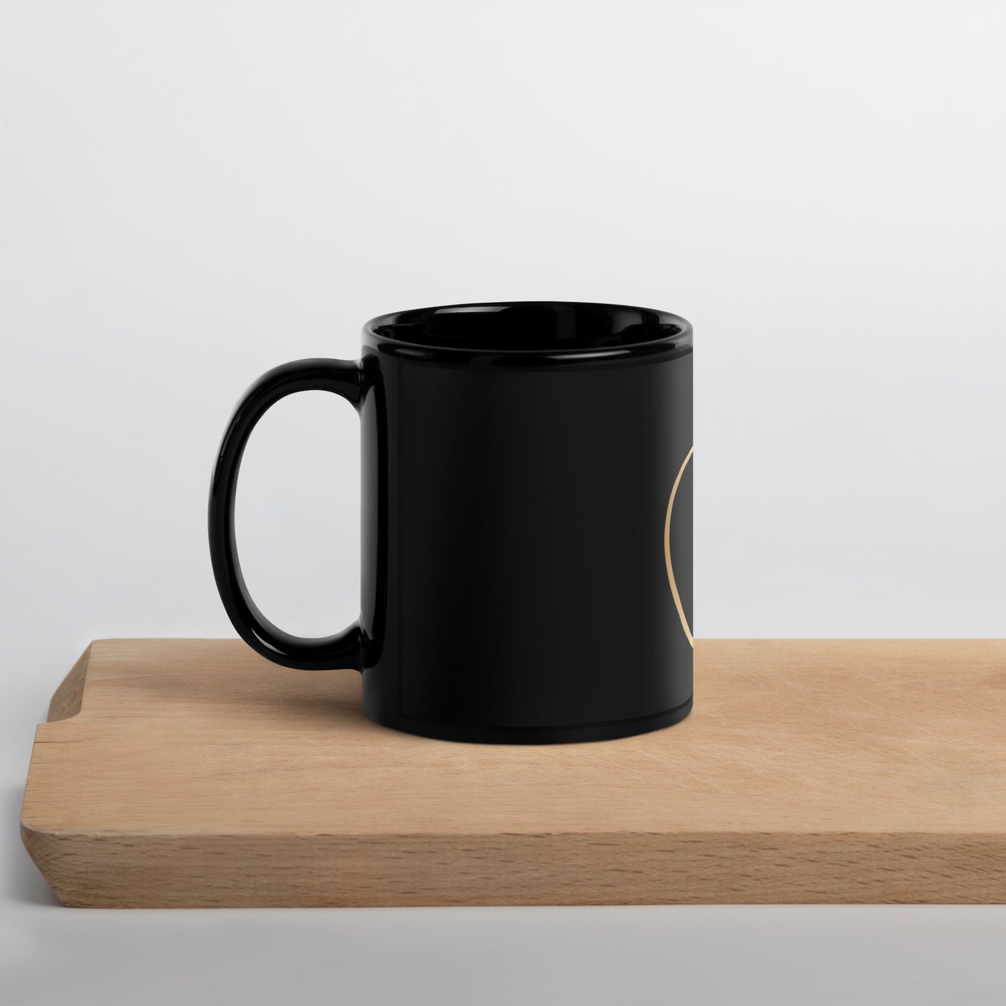 Black Glossy Mug - Teacher Gold Outline Apple