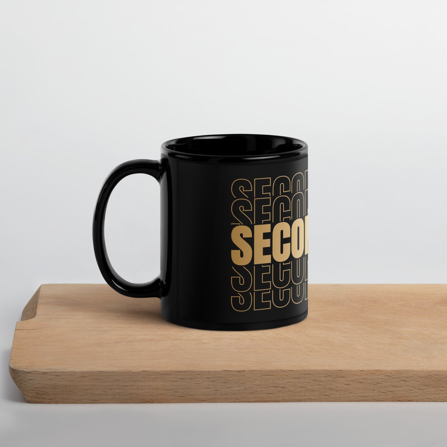 Black Glossy Mug - Teacher Second Grade in Gold