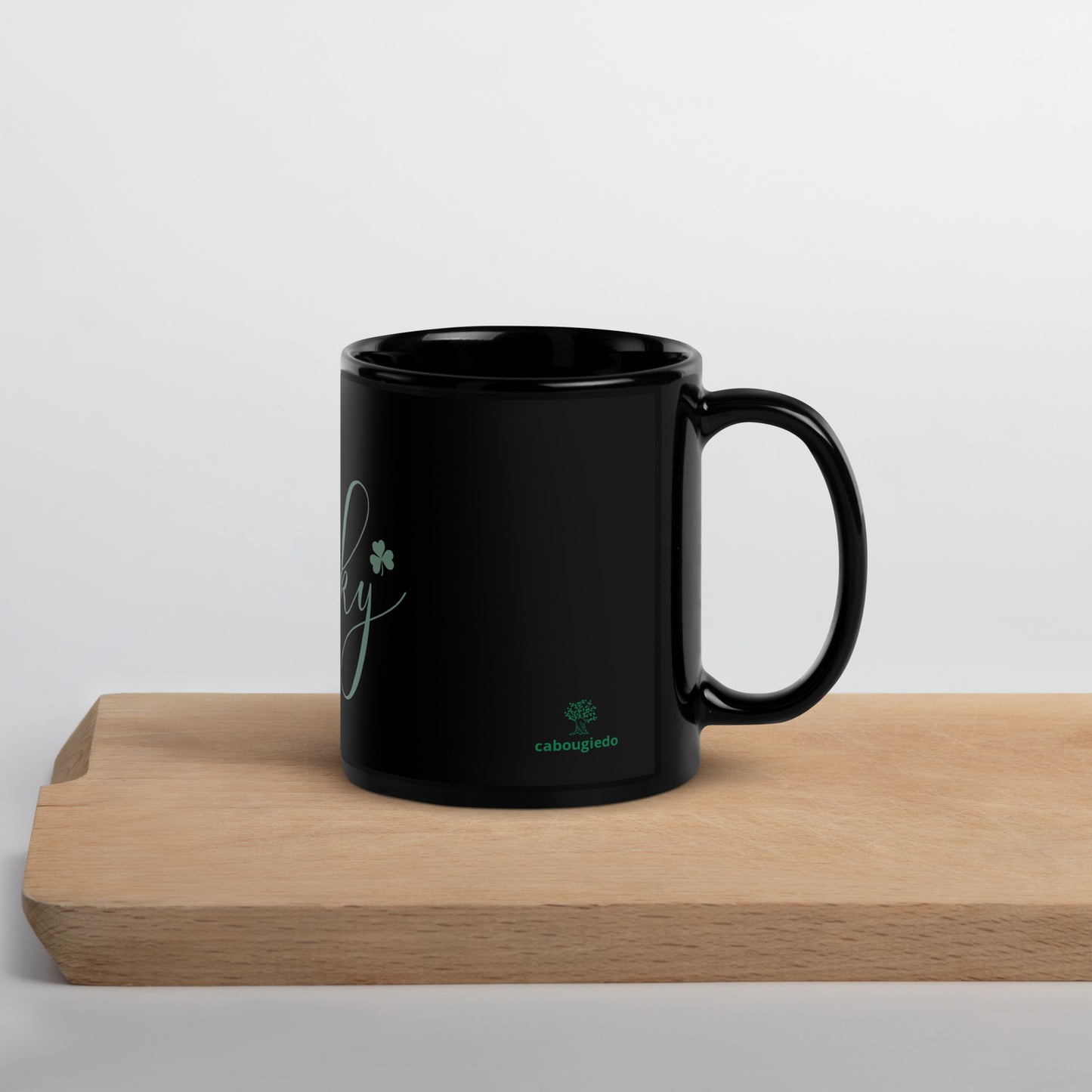 Black Glossy Mug - St Patty's Day Happy Go Lucky