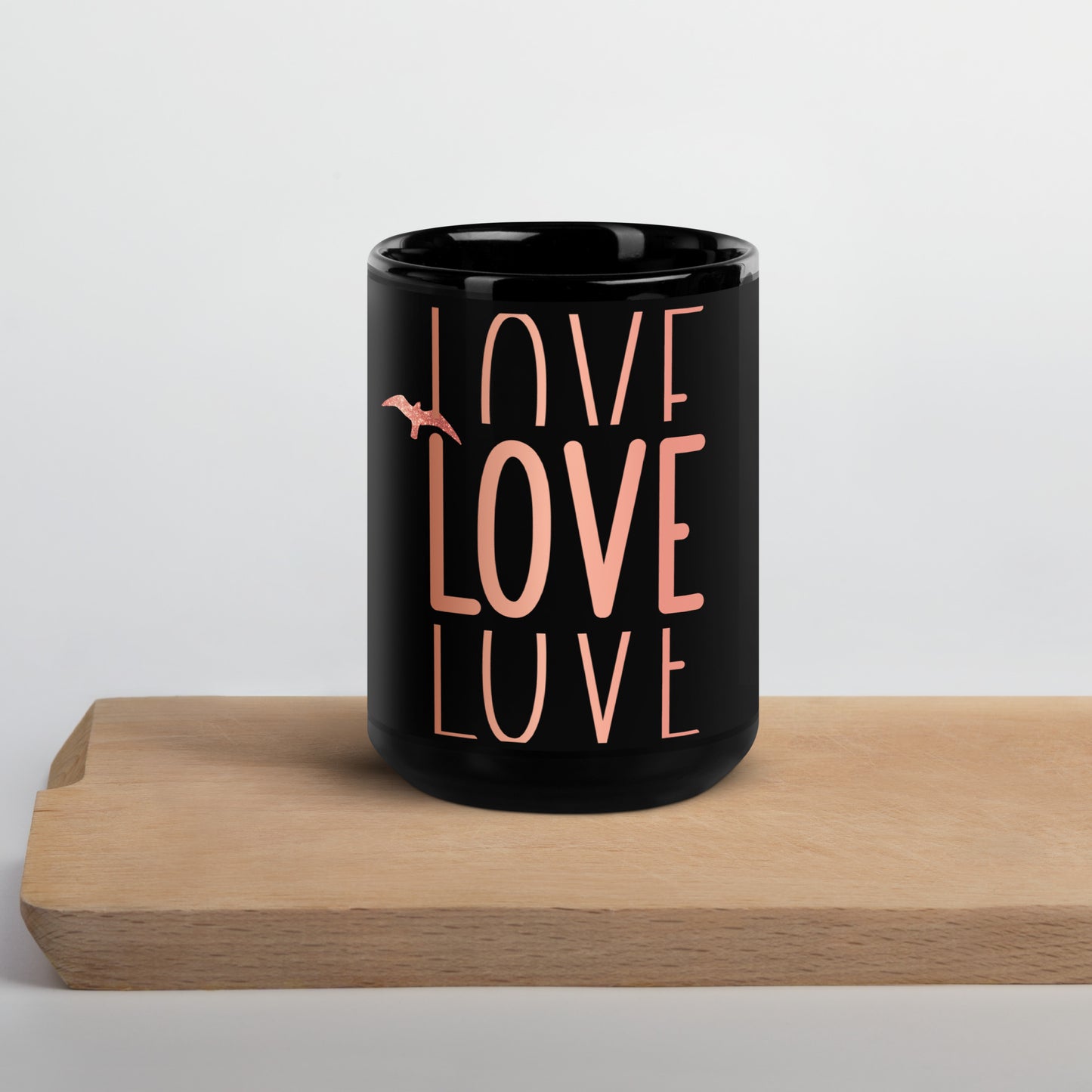 Black Glossy Mug - LOVE