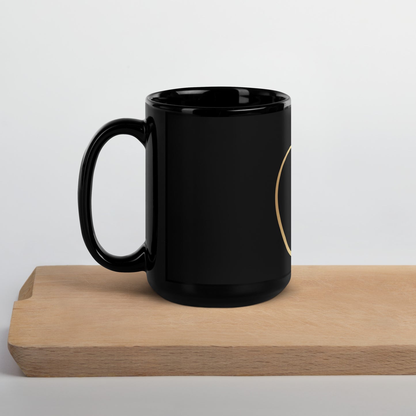 Black Glossy Mug - Teacher Gold Outline Apple