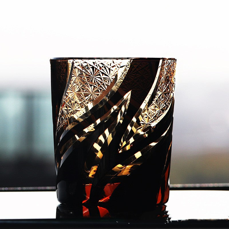 Carved Lead-free Crystal Glass Whisky Tumbler