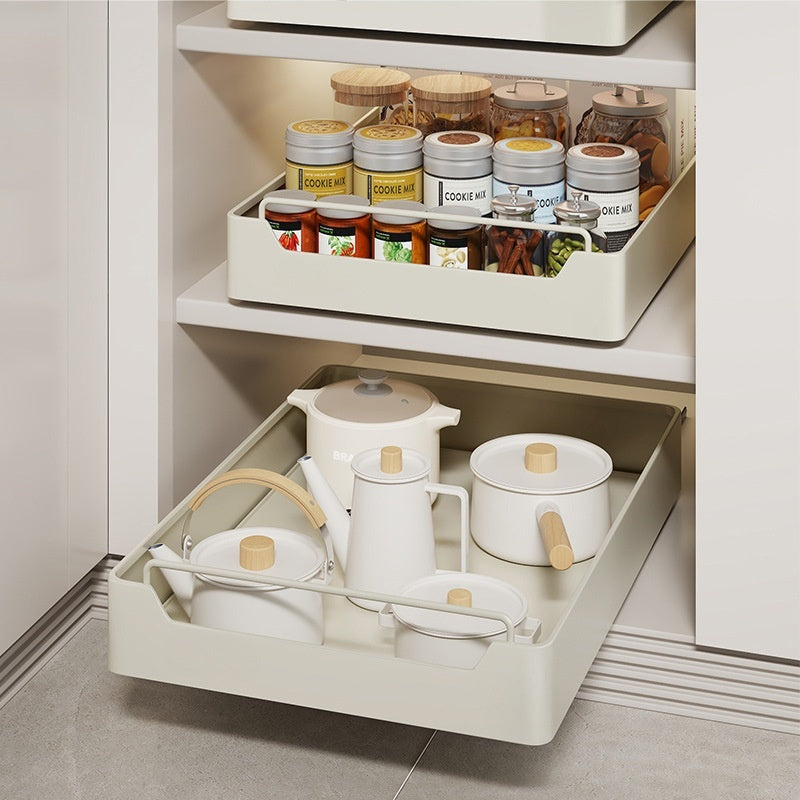 Pull-out Cookware Storage Rack Tableware Finishing Box