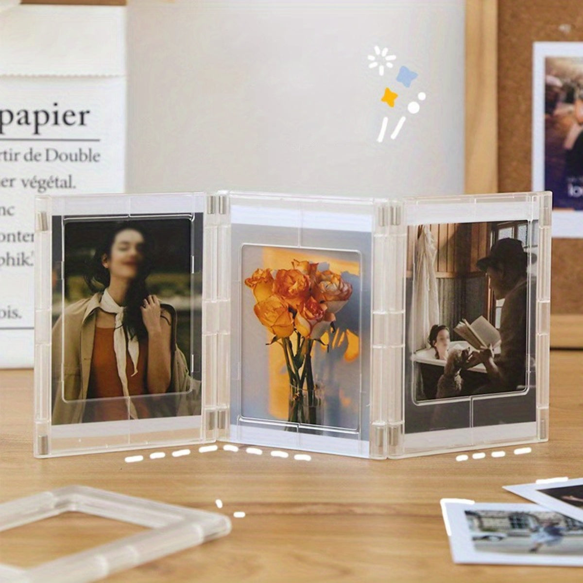 Creative Magnetic Small Photo Frame, DIY Magnetic Sheet Versatile Combination Display Frame Magnetic Picture Frame Mini Picture Frames Set For Refrigerator Wallet Size Picture Frames