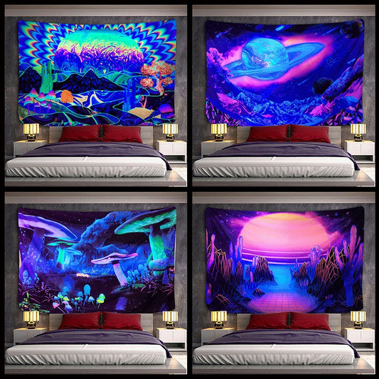 Fluorescent UV Light Printing Home Decor Tapestry Beach Towel