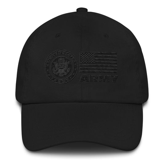 Dad hat - United States Army & Flag (Black)