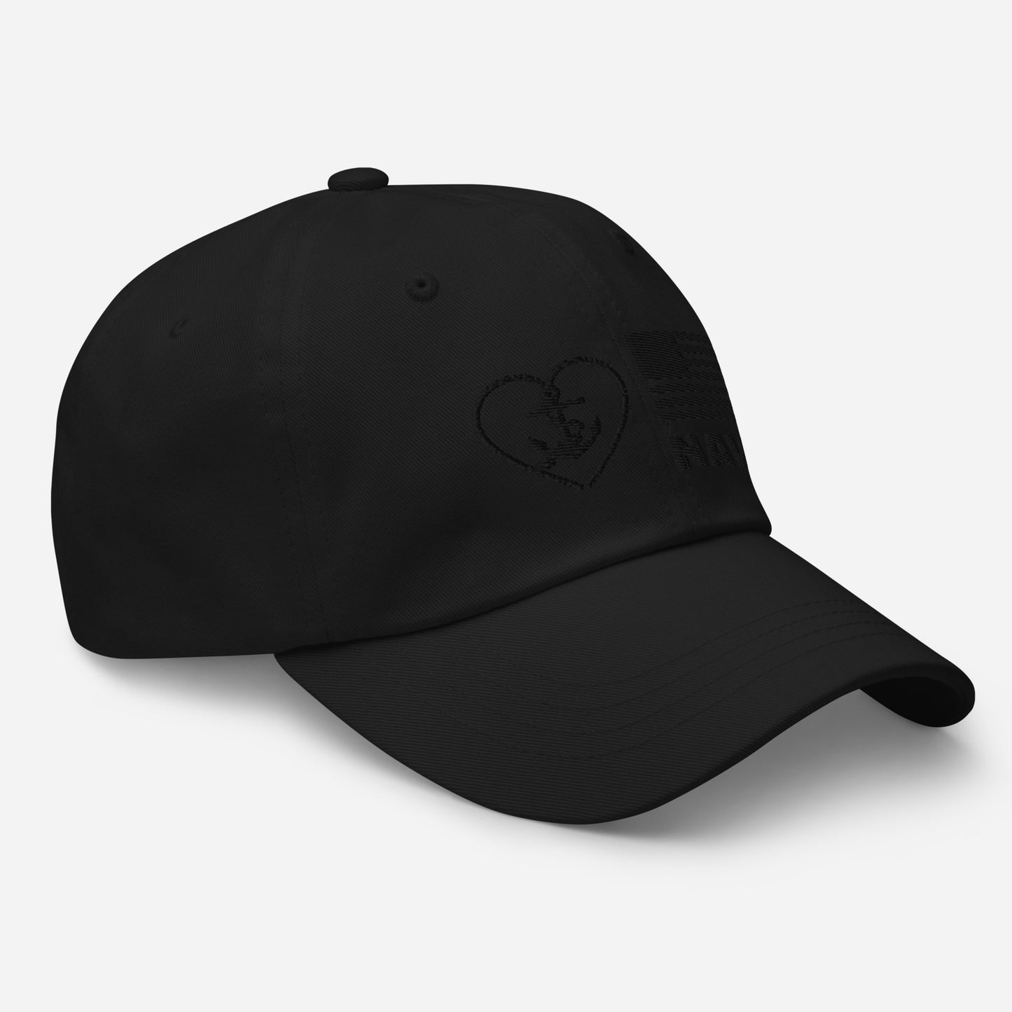 Dad hat - Navy Anchor & Flag (Black)