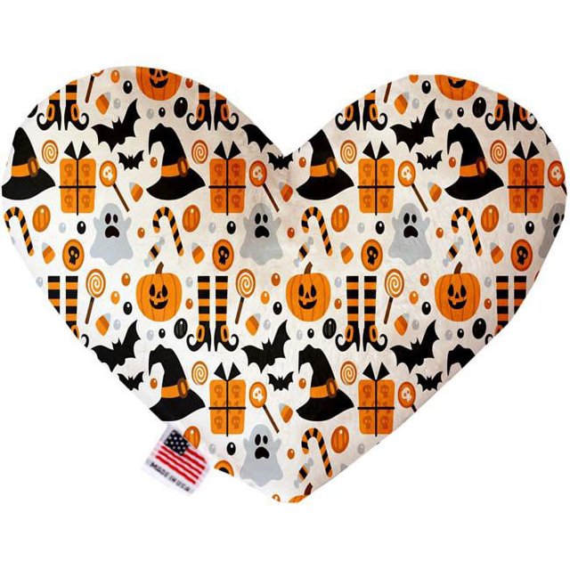 Classic Halloween 8 Inch Canvas Heart Dog Toy