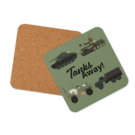 Cork-back coaster - Tanks Away