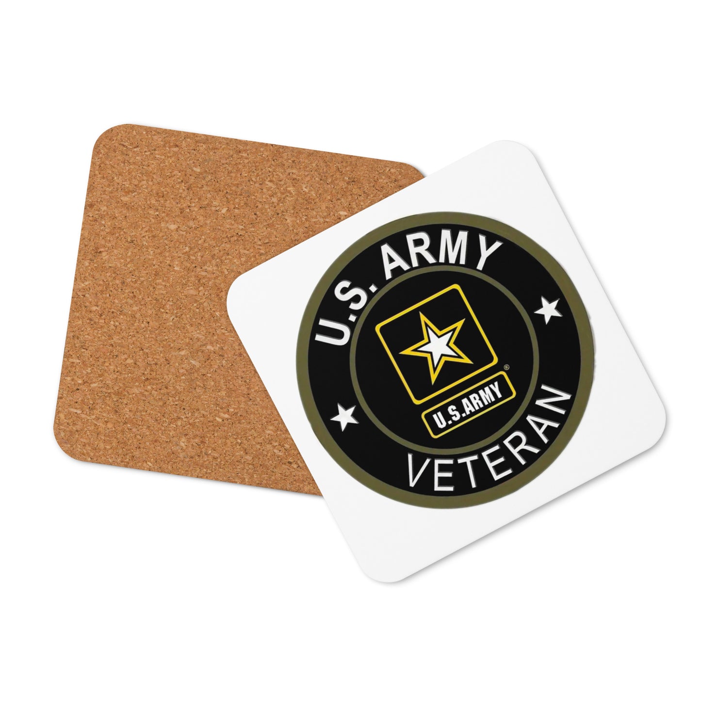 Cork-back coaster - U.S. Army Veteran