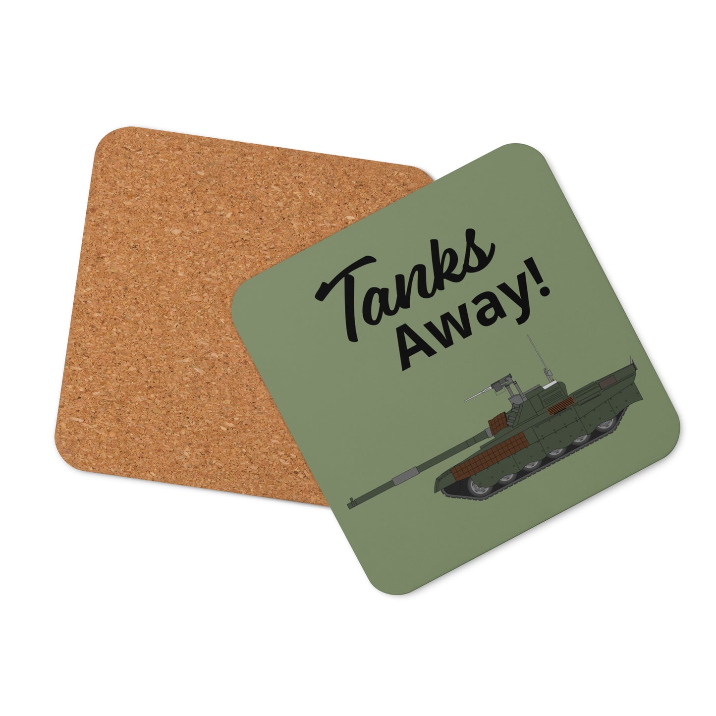 Cork-back coaster - Tanks Away