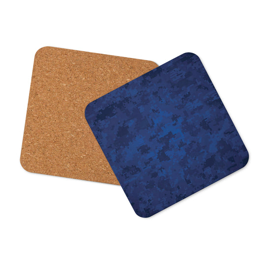 Cork-back coaster - Blue Camouflage