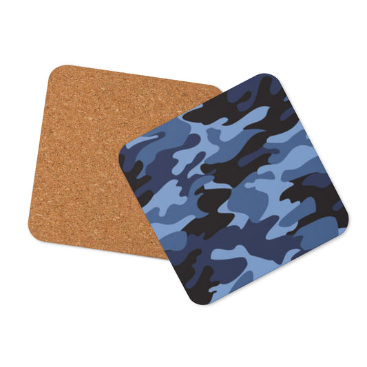 Cork-back coaster - Blue Camouflage