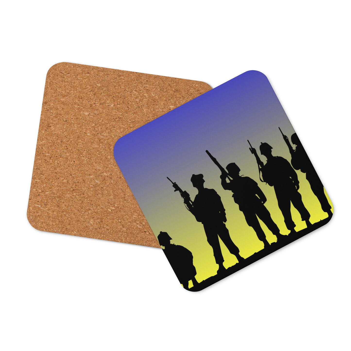 Cork-back coaster -  Soldiers (Multi-Color)