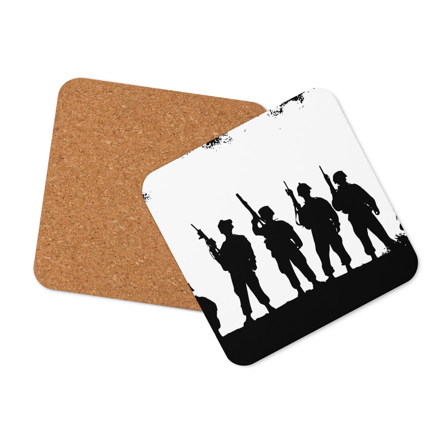 Cork-back coaster - Soldiers (Black)