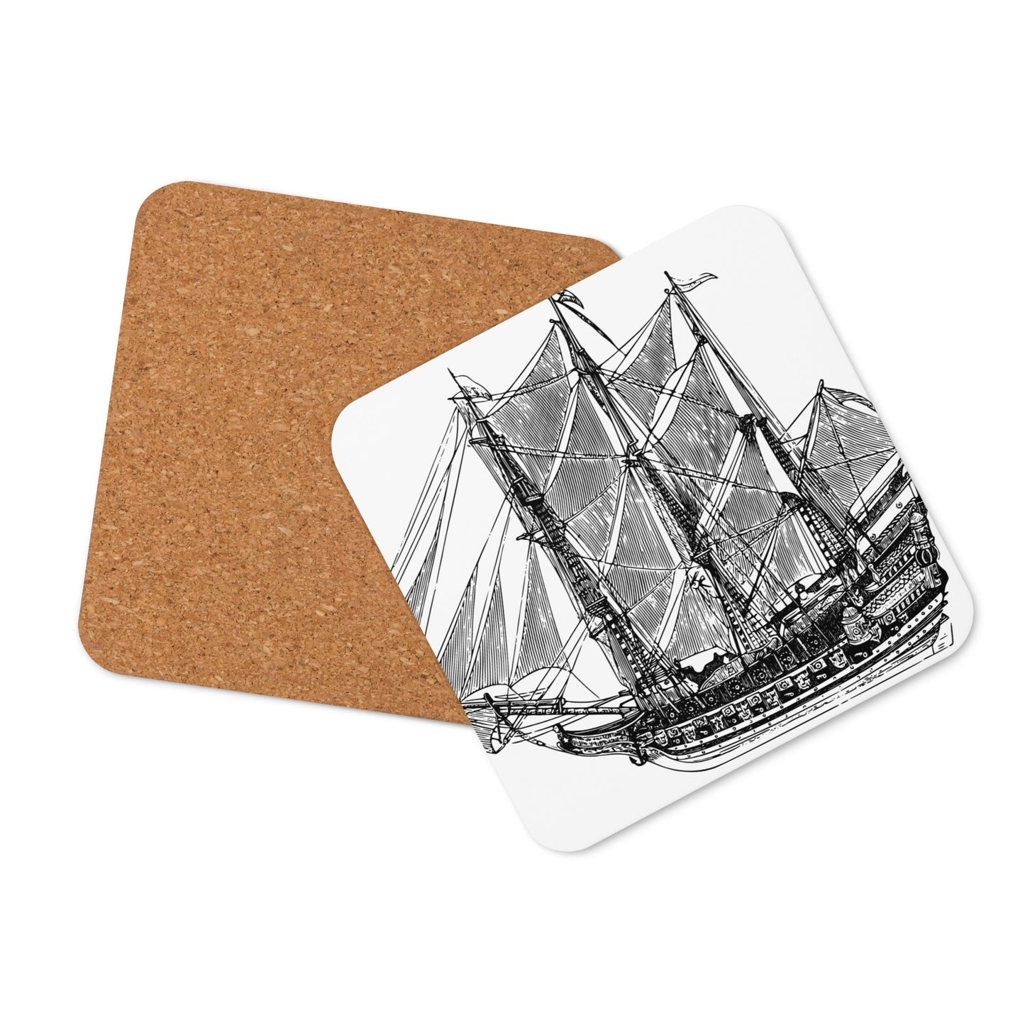 Cork-back coaster - Sail Away-1