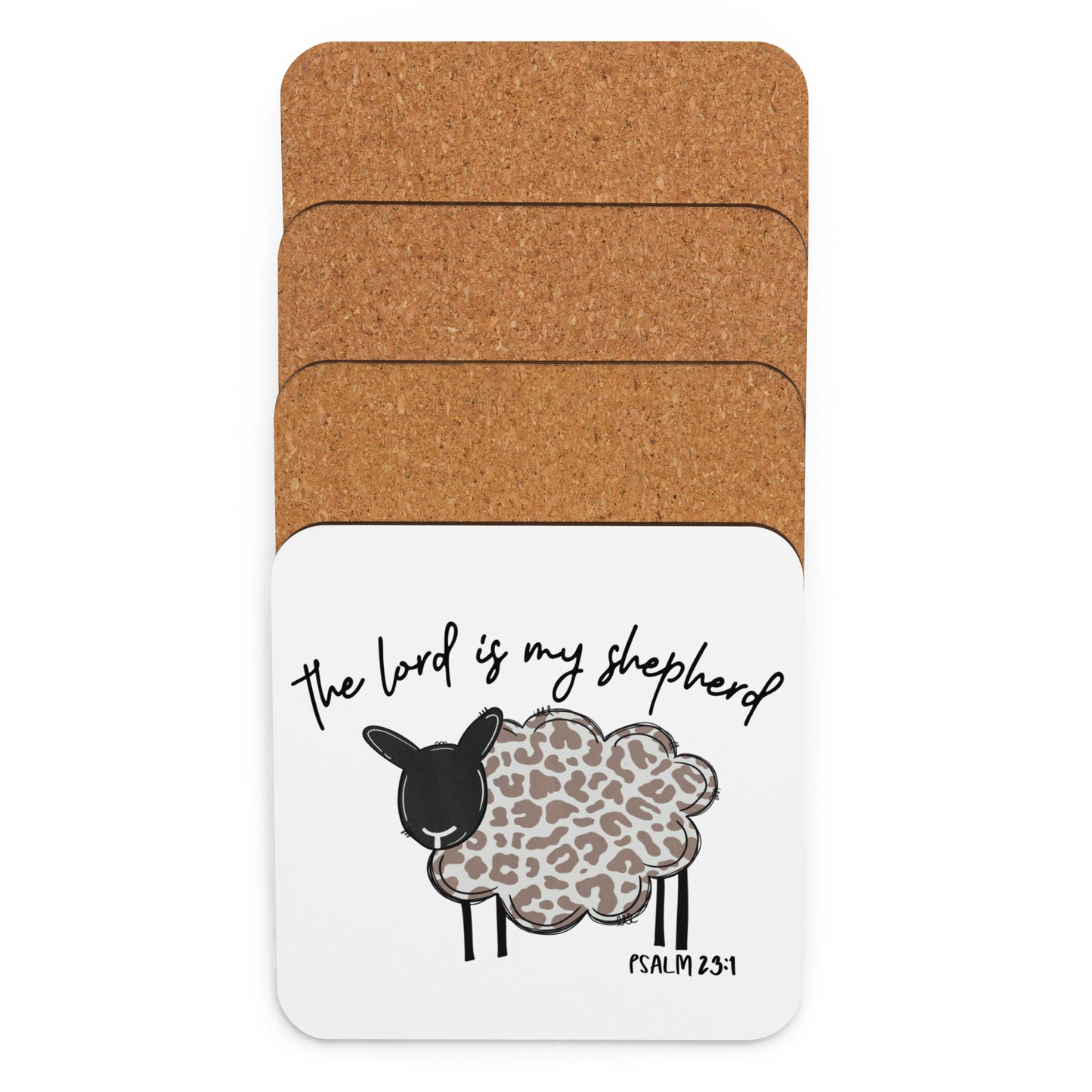 Cork-back coaster - The Lord is My Shepherd Psalm 25:1