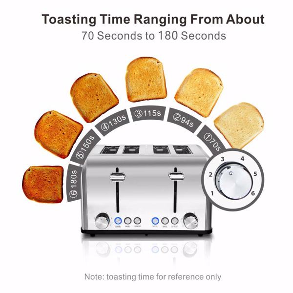 Stainless Steel Bakery Toaster Extra Wide Slot Bagel Bread Toaster