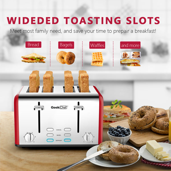 Stainless Steel Toaster Dual Control Panel for Baking Bread