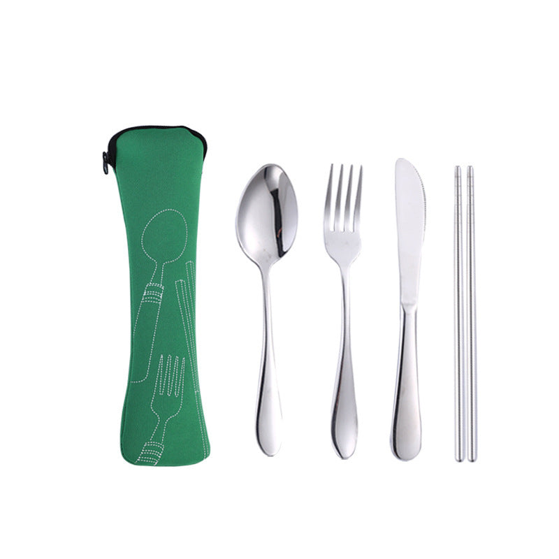 Stainless steel steak tableware student portable tableware