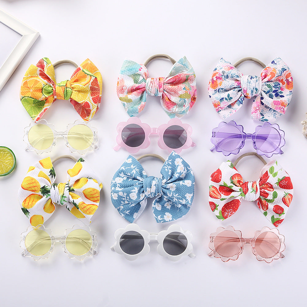 Kids Sunglasses Hair Band Set Fashion Boys And Girls Cute UV Protection Eye Protection Toy Sunglasses Headband Cover