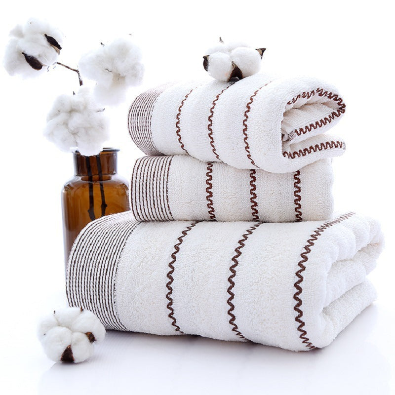 Cotton Three-piece Towel Veneer Cloth Thickened Hotel Bath Towel Embroidery