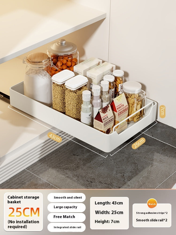 Pull-out Cookware Storage Rack Tableware Finishing Box