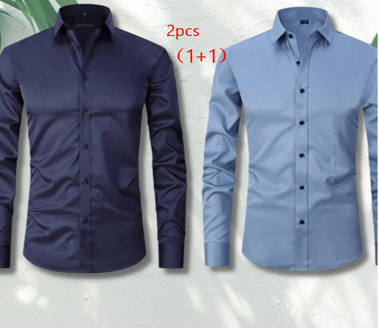 Spring And Autumn Formal Casual High-end Black Shirt Men's Long Sleeve