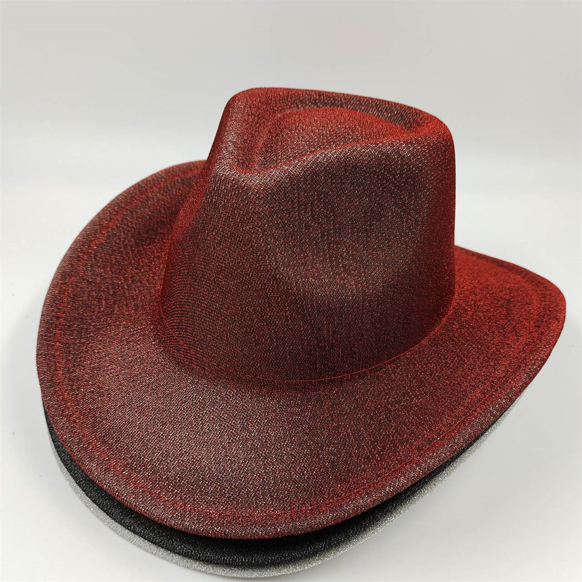 Glitter Western Denim Woolen Broad-brimmed Hat