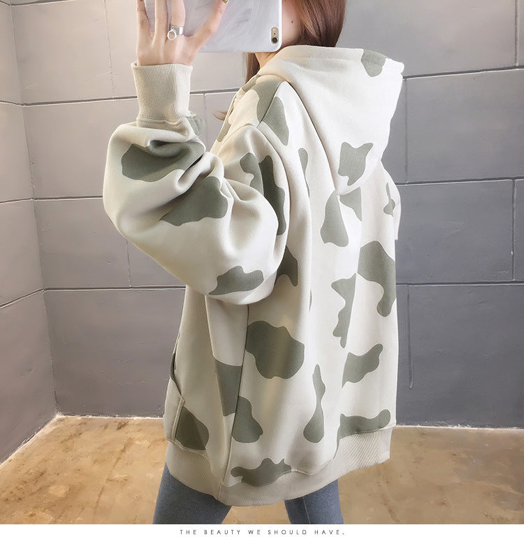 Cow print hoodie