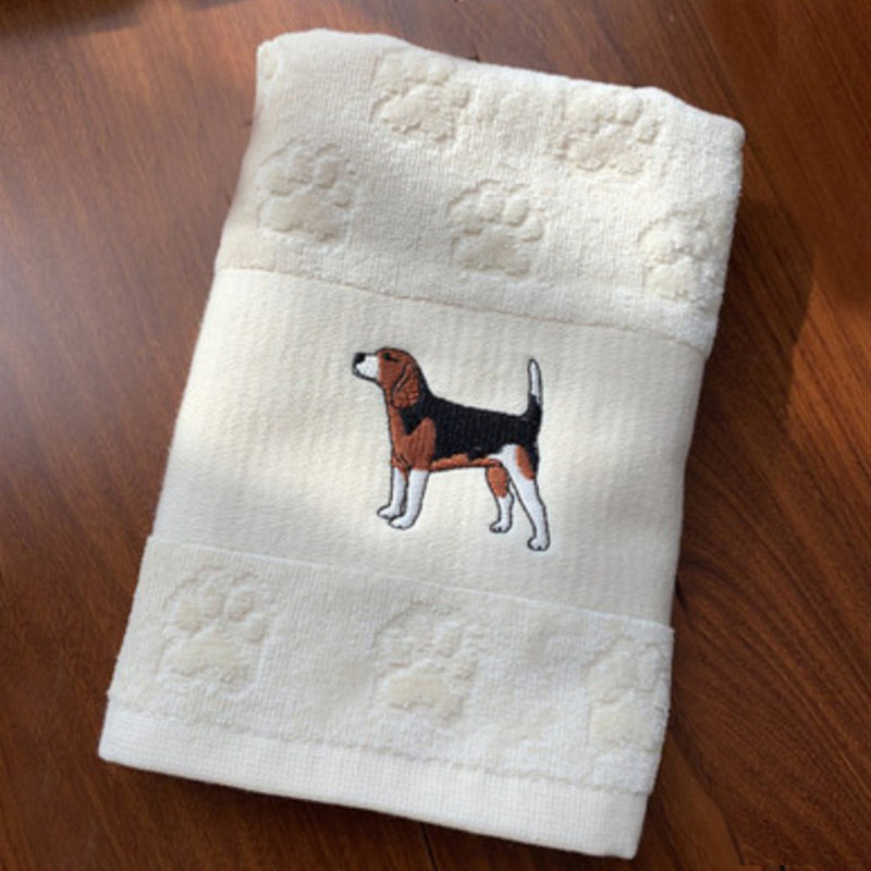 Dog Embroidery Water Absorbing Wash Towel