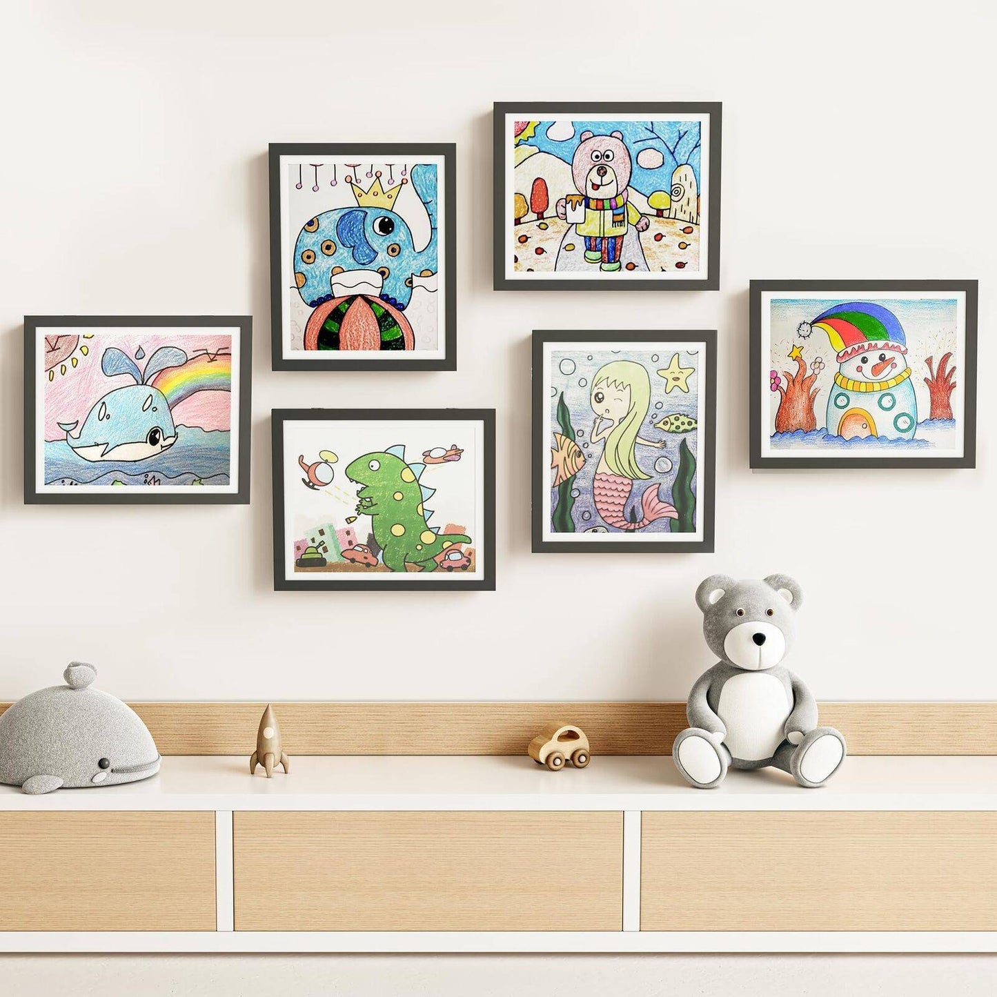 Kids Art Frames Children Art Projects Wooden Artwork Display Hold 150 Pictures