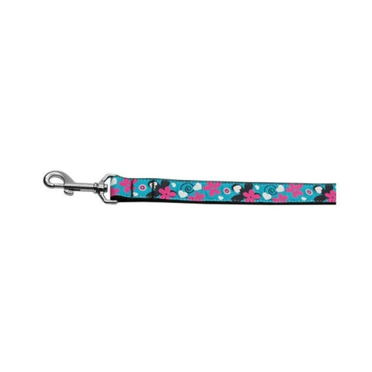 Aqua Love Nylon Ribbon Dog Collars 1 wide 6ft Leash